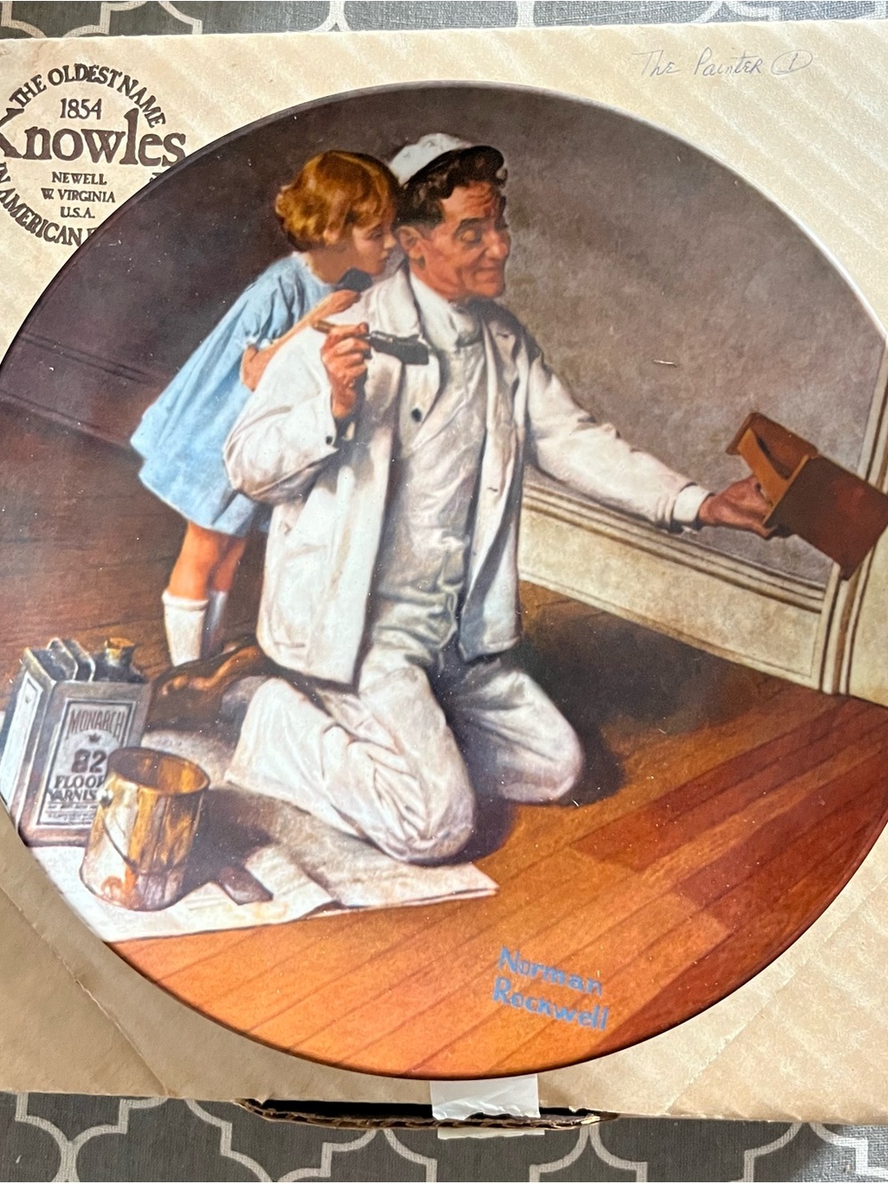 Norman Rockwell "The Painter" Knowles Collectors Plate Limited 1983